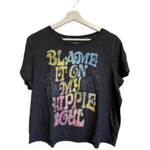 Aeropostale Tokyo Darling BLAME IT ON MY HIPPIE SOUL Women's Tee Size XL
